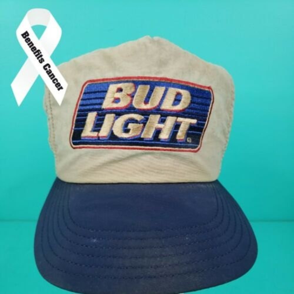 Vintage Official USA Bud Light Beer Snapback Baseball Cap Hat Beer Advertising